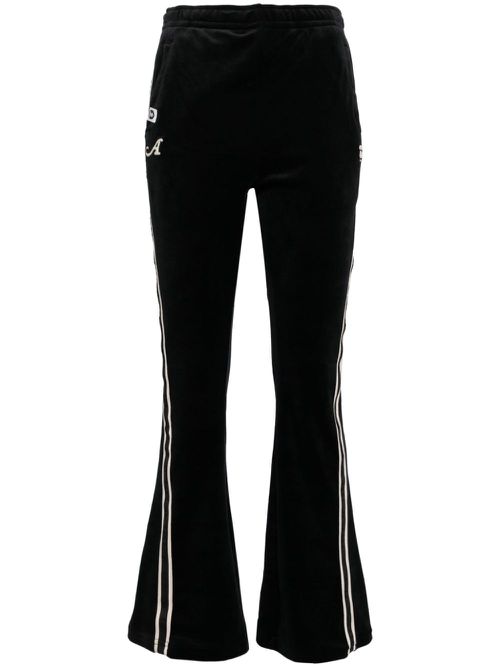 Logo-patch flared trousers - Black