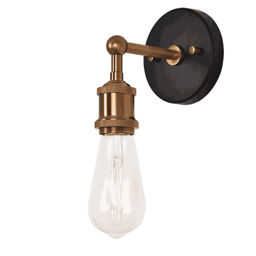 Aged Gold Brass One Light Wall Sconce from the Bulstrode'S Workshop Collection