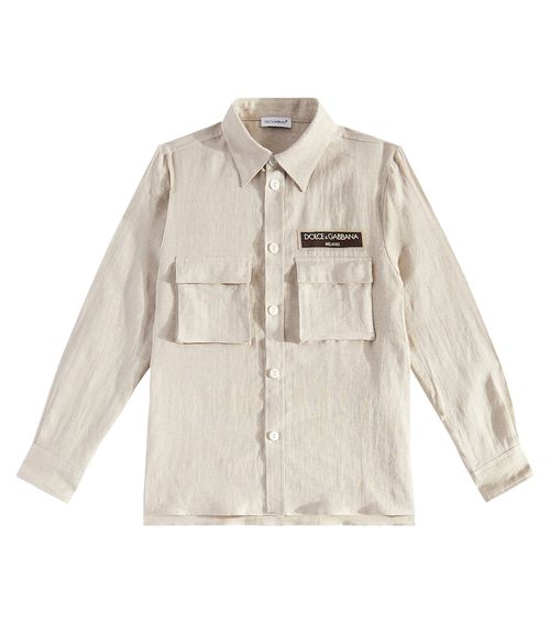 Logo linen shirt