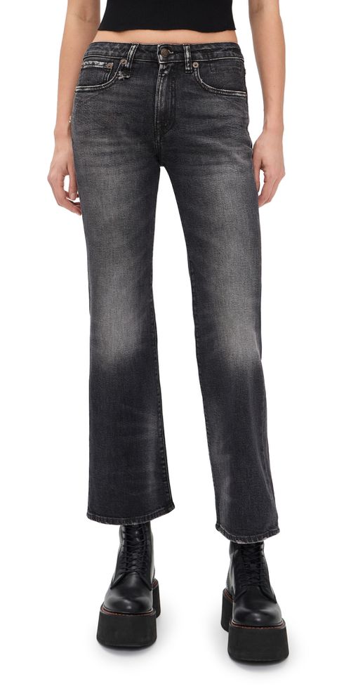 Joan Cropped Flare Jeans Essex Black Stretch
