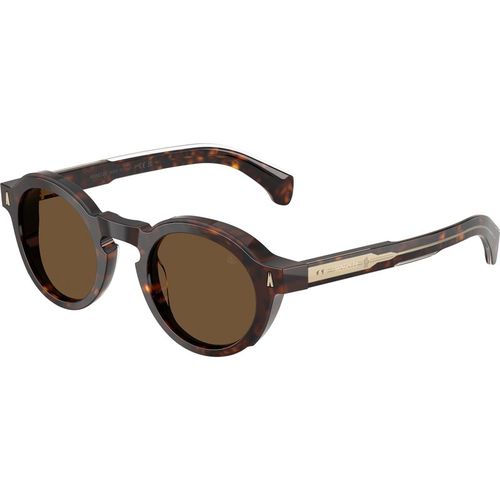 Moncler Unisex Moncler ME6012 AURONE 300273 Gafas de sol Acetato Tortuga Marrón Redonda Norma