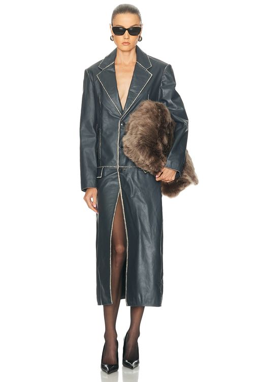 Mimchik Mulholland Coat in Steel - Slate. XS also in L