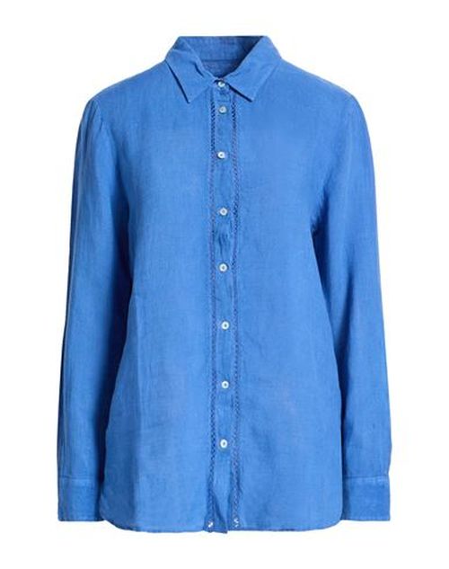 Woman Shirt Blue Size 10 Linen