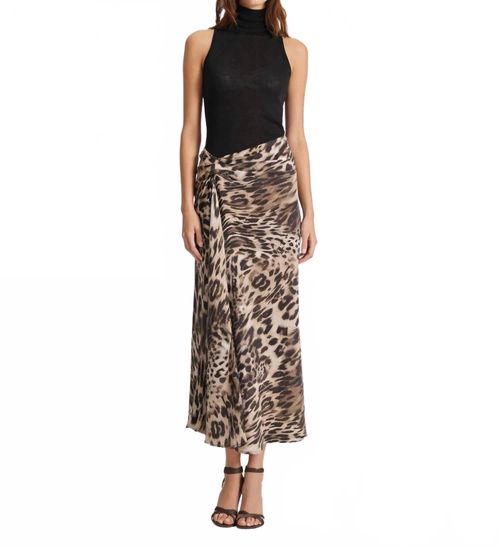 Danae Ruched Skirt In Leopard