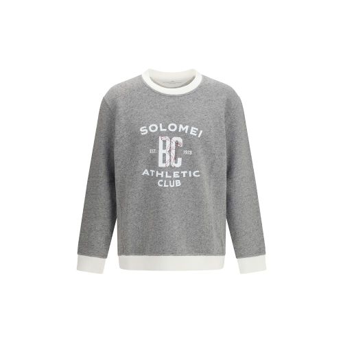Logo-Embroidered Cotton Sweatshirt — Gray