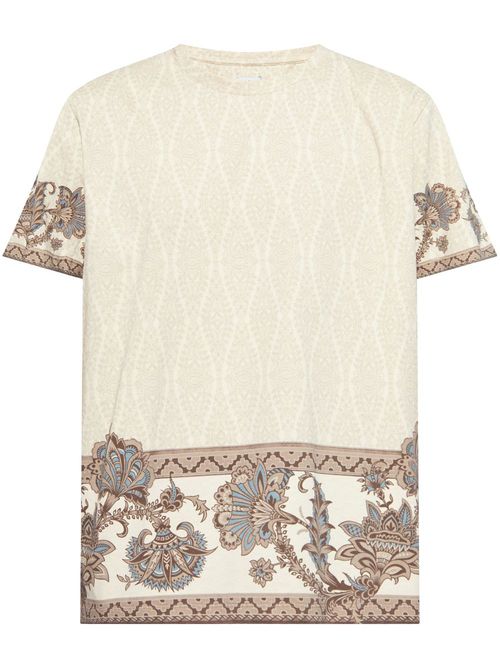 Paisley-print T-shirt - Neutrals