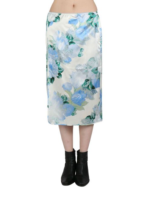 Floral-print midi skirt - Blue