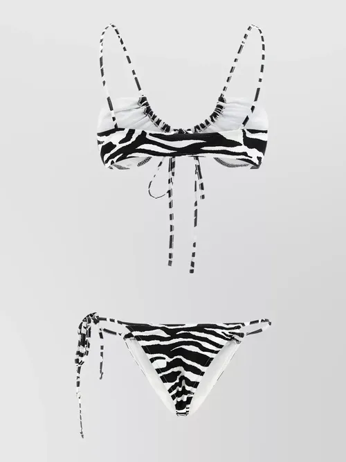 The Attico - il primo bagno zebra bikini set