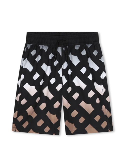 Logo-print ombré shorts - Black