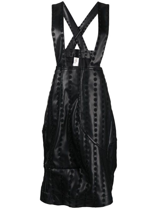 Faux-leather pinafore skirt - Black