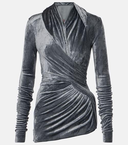 Magnetic draped velvet top