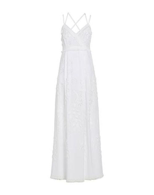 Woman Maxi dress White Size 4 Polyester, Cotton