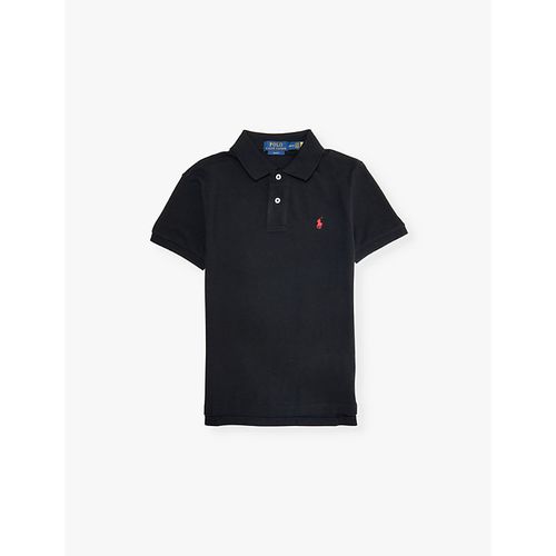 Boys Polo Black Kids Boys' Logo-embroidered Cotton-piqué Polo Shirt L