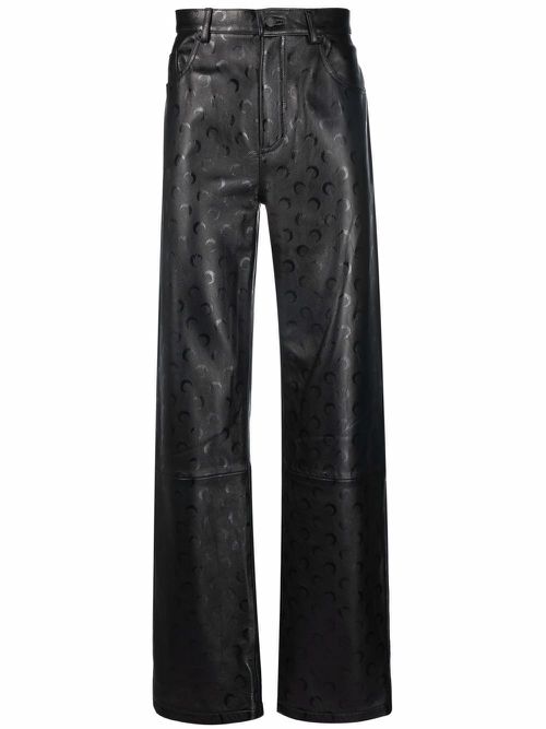 Crescent-moon print trousers - Black