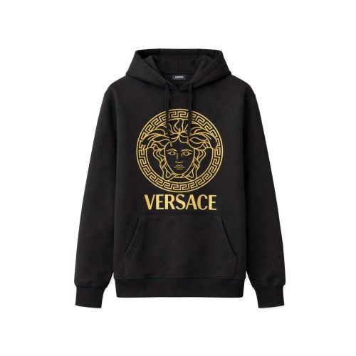 Logo-Embroidered Cotton Hoodie — Black