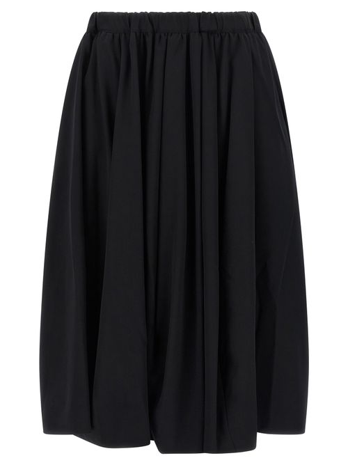 Pleated Wool Skirt — Black