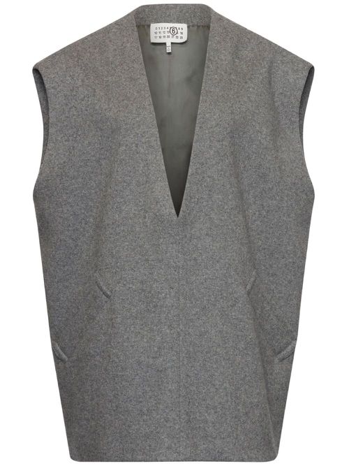 Mélange-effect felted vest - Grey