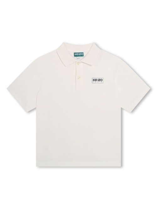 Logo-print piqué-weave polo shirt - White