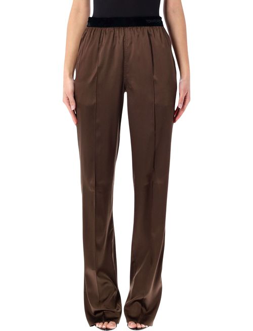 Stretch Silk Satin Pj Pants