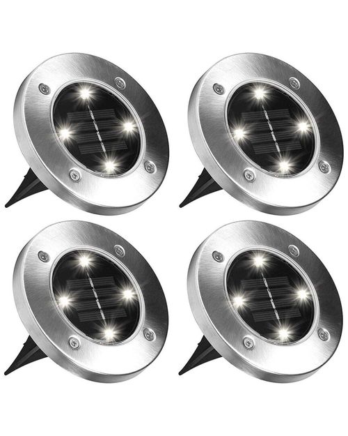 4 LED Round Outdoor Disk Lights - 4 Pack