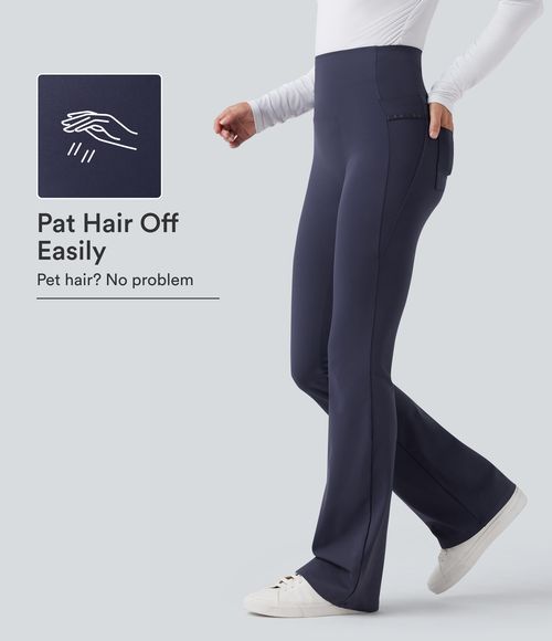 Patitoff™ 2.0 Pet Hair Resistant High Waisted Tummy Control Bootcut Casual Pants with Pockets  - Mountain Blue