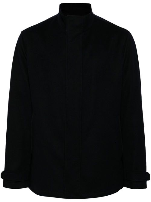 Cashmere zip-up coat - Blue