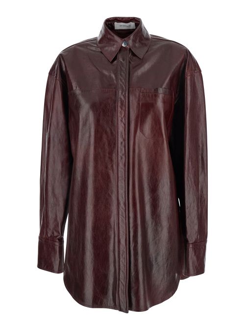 Lamb Leather Coat — Bordeaux