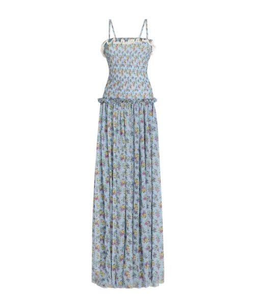 Small Floral-Printed Chiffon Dress