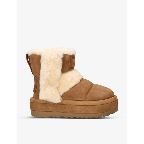Womens Tan Classic Cloudpeak Logo-patch Suede Boots 3