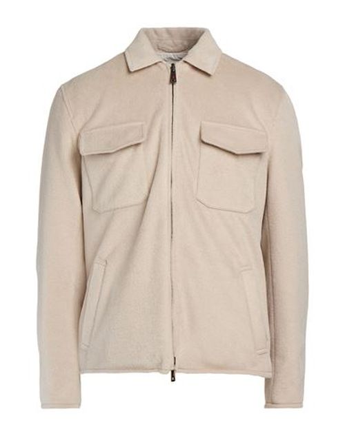 Man Jacket Beige Size 42 Polyester, Acrylic, Wool