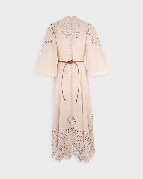Zimmermann Dress Wylie Embroidered Billow Cream 2