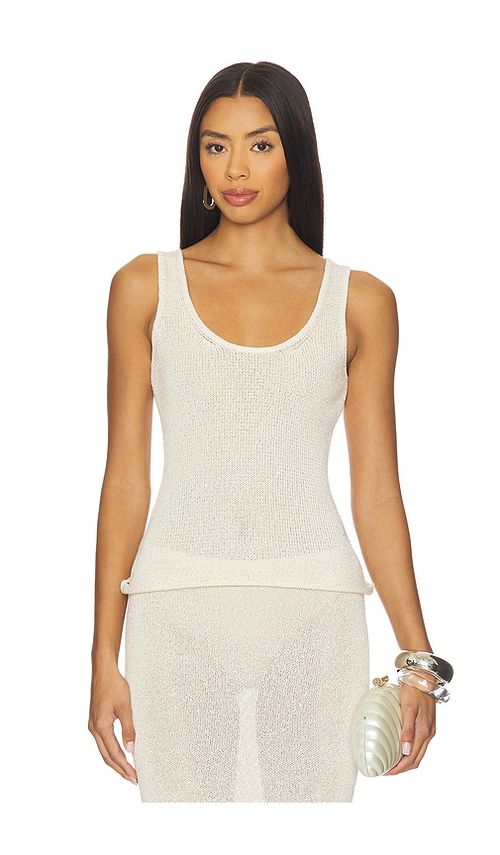 ASTA RESORT Ana Top in Ivory Sequin. XL also in XS, S