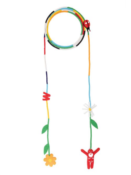 Walter Van Beirendonck I Love Flowers necklace - Green 9023
