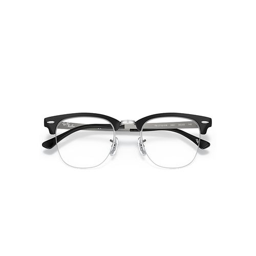 Ray-Ban Clubmaster Metal Optics Eyeglasses Black Frame Clear Lense