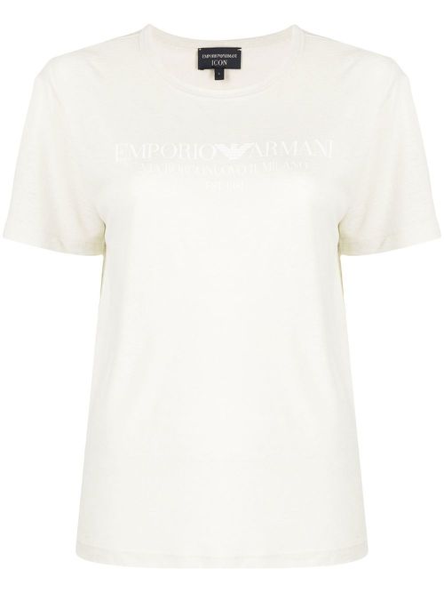 Logo-print linen-blend T-shirt - Neutrals