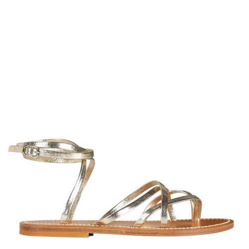 Metallic Leather Zenobie Flat Sandals