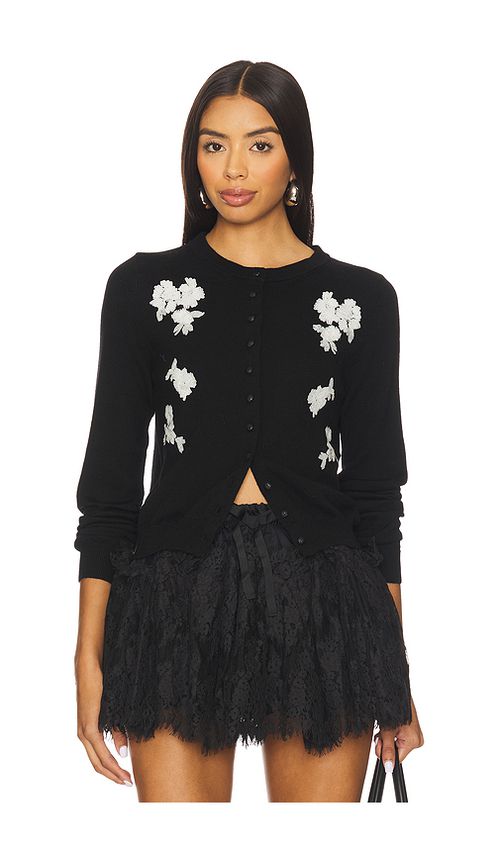 Yuhan Wang Floral Sequin Cardigan in Black. S. Also in L
