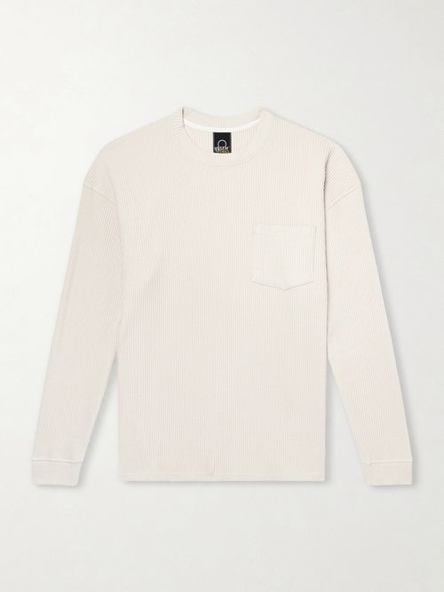 Oversized Waffle-Knit Cotton-Blend T-Shirt