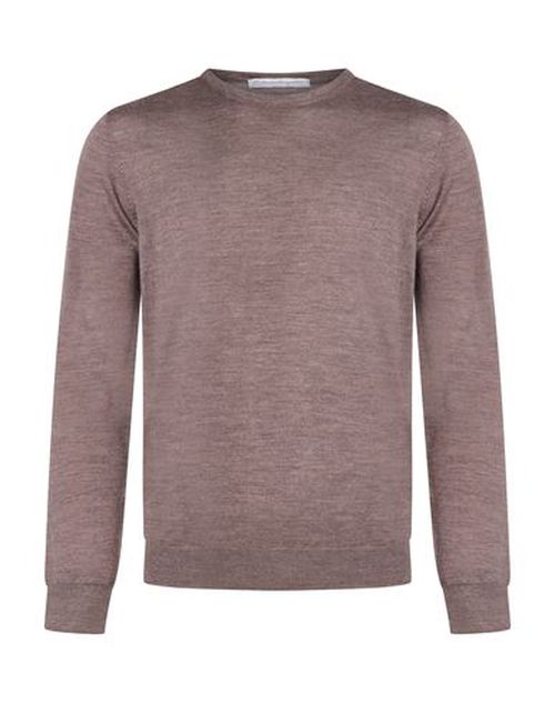 Man Sweater Taupe Size 36 Merino Wool