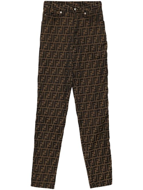 Zucca-jacquard straight jeans - Brown