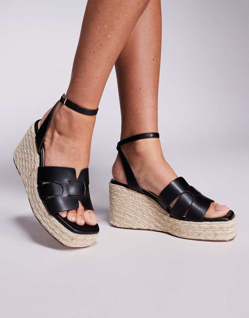 Bellamy wedge sandals in black
