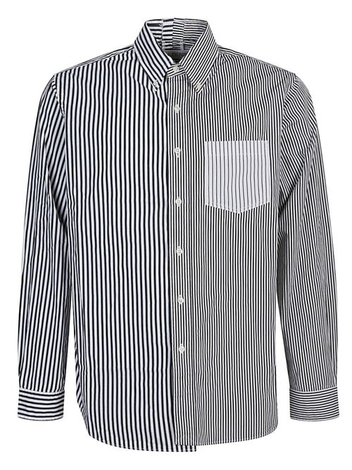 Black Contrast striped cotton shirt