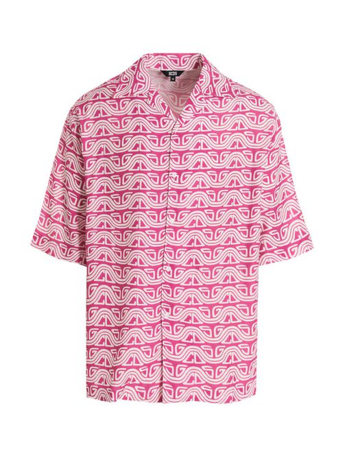 -'Waved Logo' Camicie Fucsia-Uomo