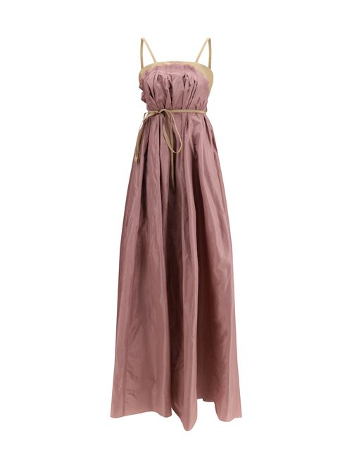 Silk Taffeta Maxi Dress — Pink