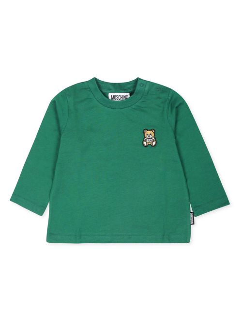 Logo-embroidered long-sleeve T-shirt - Green
