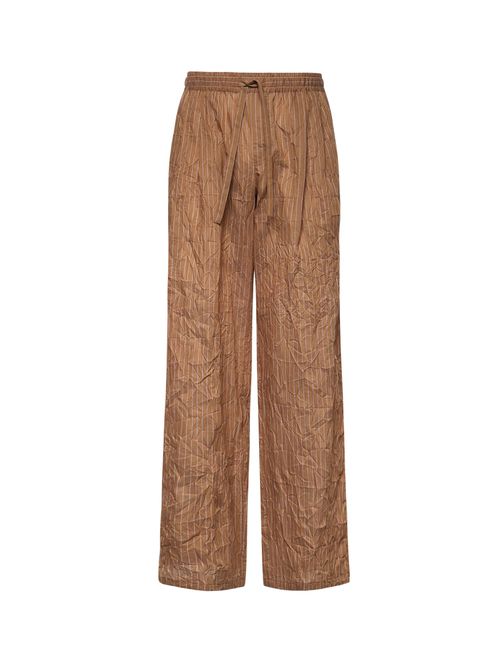 Vanity Trousers In Ruffled Striped Fabric