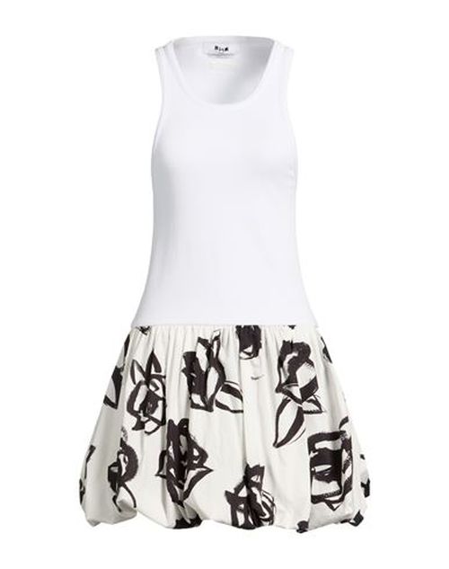 Woman Mini dress White Size S Cotton, Elastane