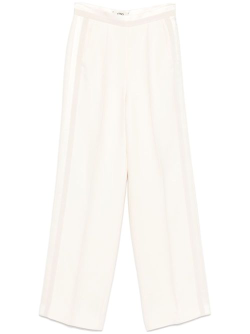 Panelled wide-leg trousers - White