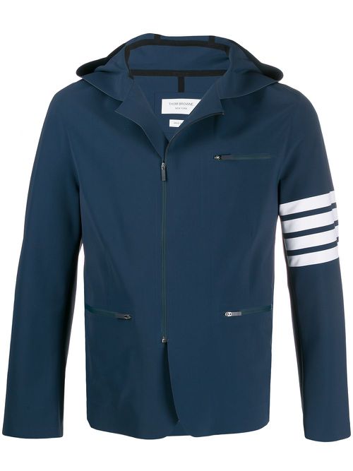 Lightweight tech hooded 4-Bar jacket - Blue