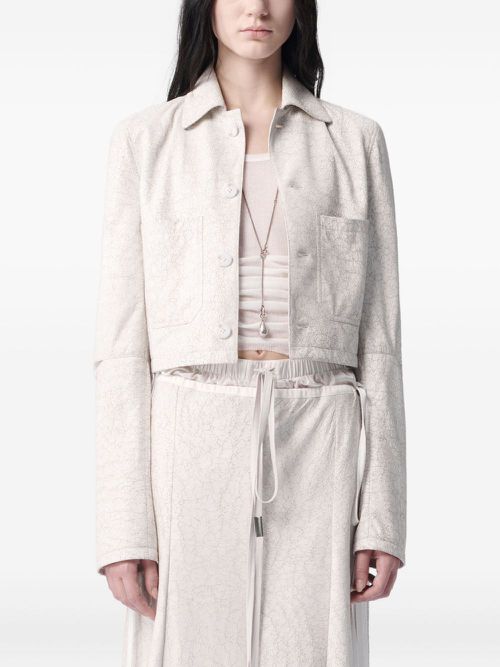 Phae cropped cropped jacket - White